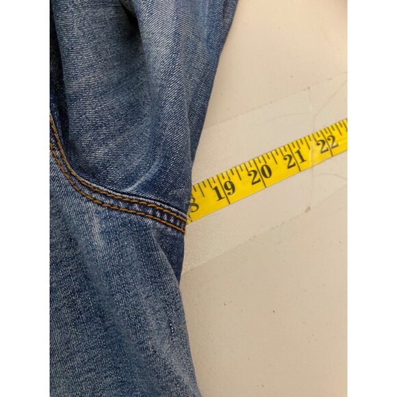 LA Coalition Womens Medium Denim & Gray Hooded Jacket With Distressed Details - Picture 11 of 13